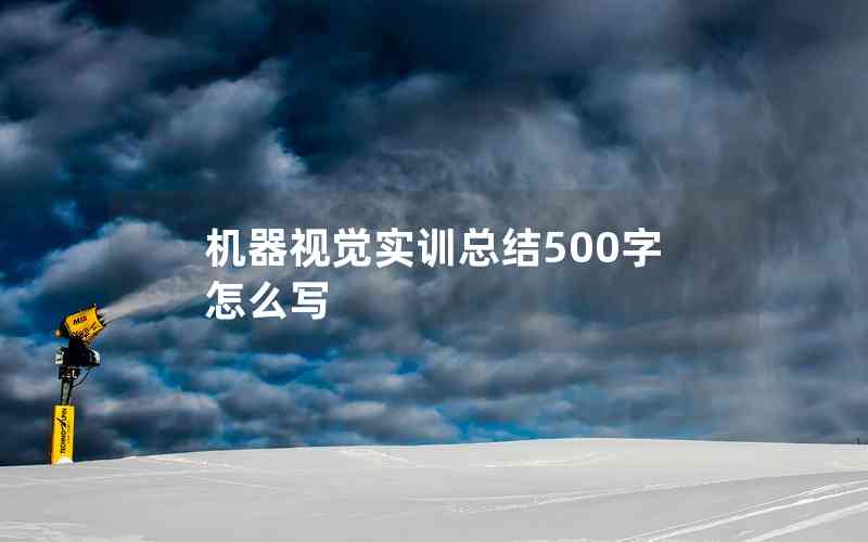 機器視覺實訓總結500字怎么寫