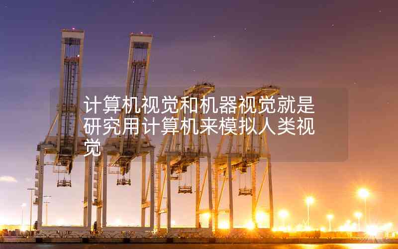 計(jì)算機(jī)視覺和機(jī)器視覺就是研究用計(jì)算機(jī)來模擬人類視覺